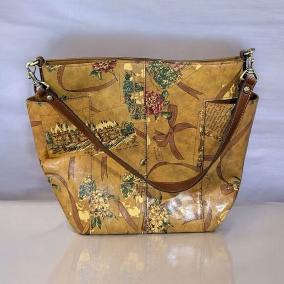 PATRICIA NASH AVELEY MY EUROPEAN TRIP  LEATHER CROSSBODY TOTE -BEAUTIFUL!! - Picture 3 of 6